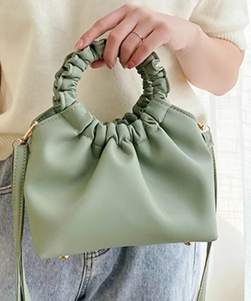 Gathered handle mini bag/shoulder bag 2WAY