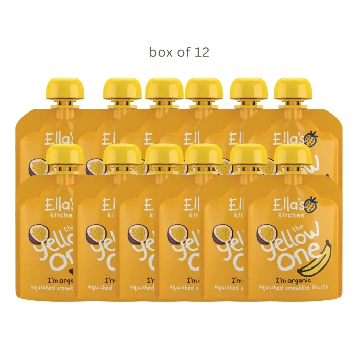 Ella’s Kitchen The Yellow One Organic Squished Smoothie Fruits Pouch (12 x 90g) – Exp 31/01/24