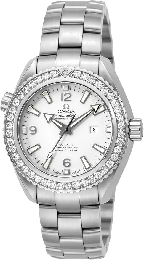 Omega Seamaster Planet Ocean Watch White Dial Co-Axial Automatic Diamond 232.15.38.38.20.04.001 Women’s Silver, Dial color – white, Watch White Dial, See Through Caseback, Chronometer