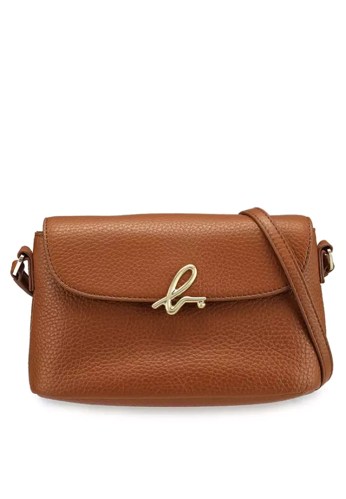 B. Logo Leather Crossbody Bag