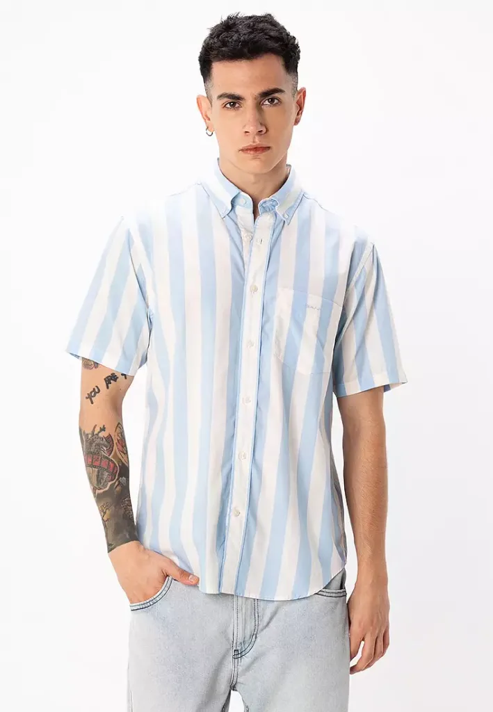 Regular Fit Poplin Parasol Stripe Shirt