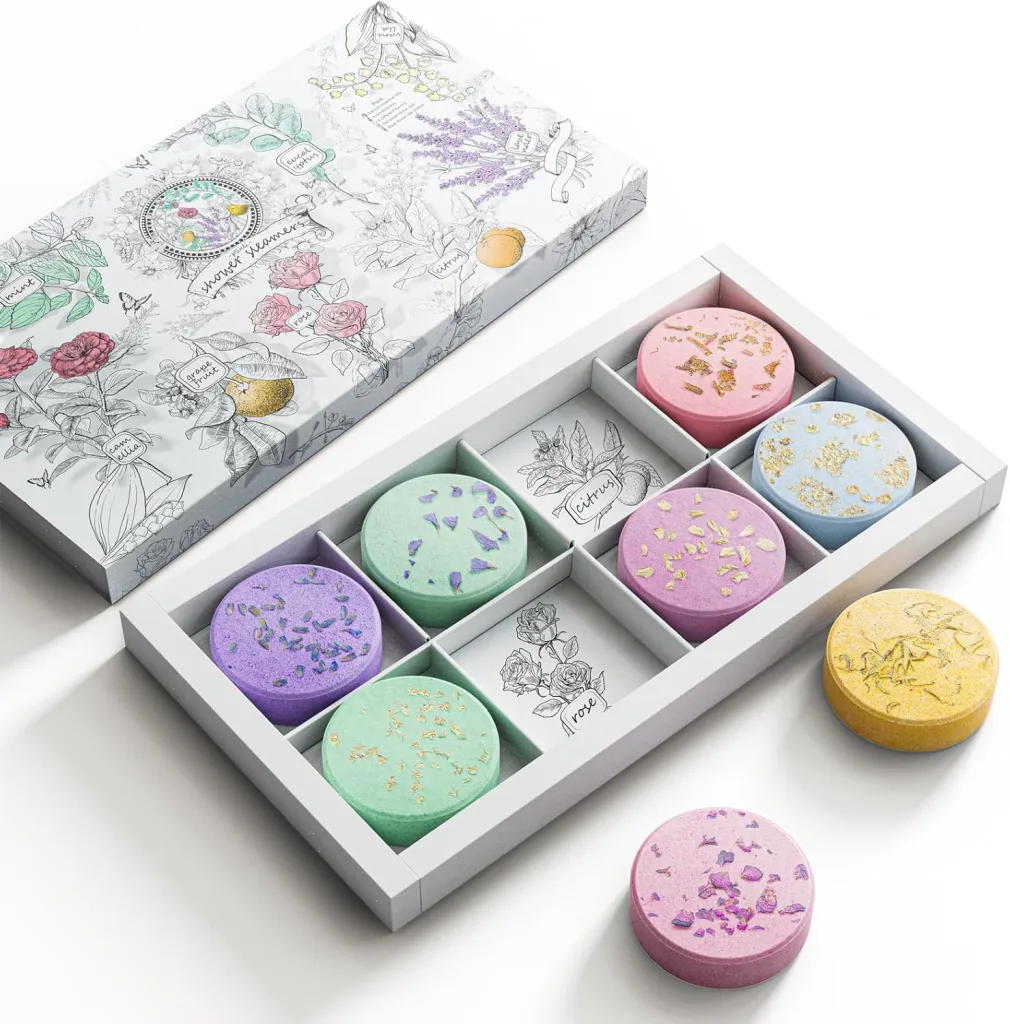 Shower Steamers Aromatherapy Stocking Stuffers 8 Scents, Christmas Gifts for Women Elegant