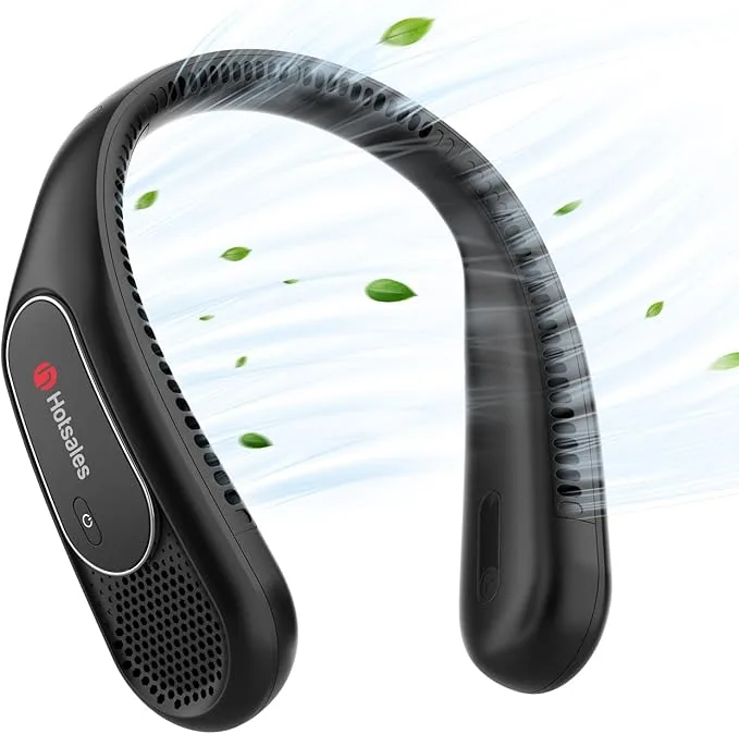 Neck Fan, Hands Free Bladeless Neck Fans Portable Rechargeable, 6000 mAh Battery Operated Wearable Personal Fan