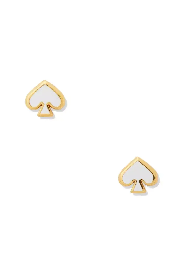 Everyday Spade Enamel Studs Earrings White o0ru3069