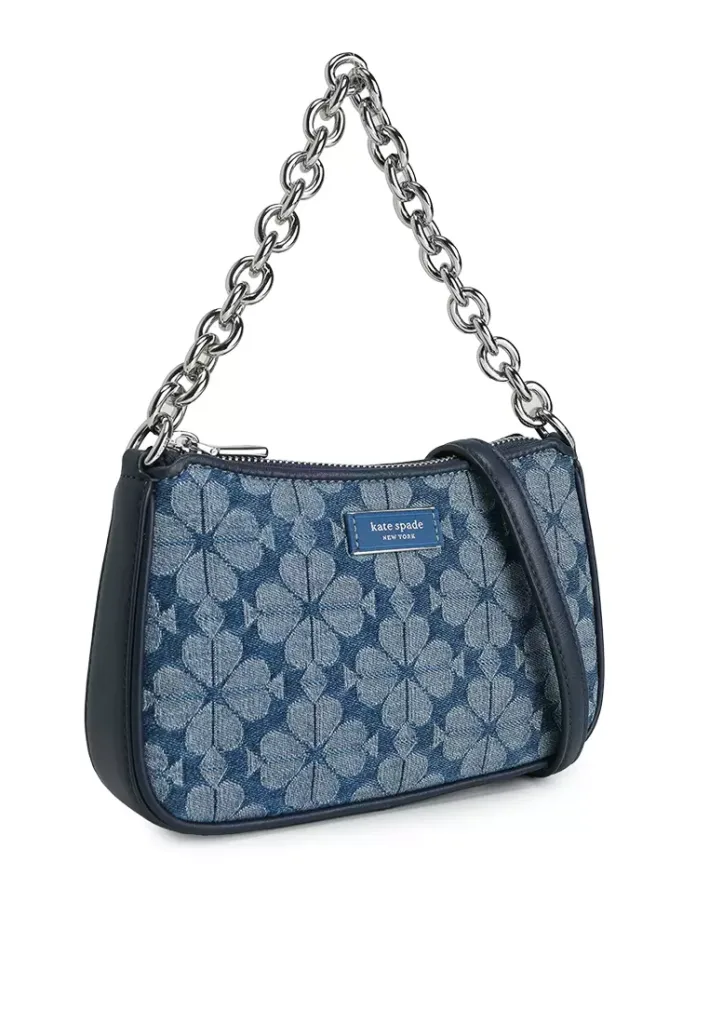 Jolie Spade Flower Jacquard Denim Small Convertible Crossbody Bag