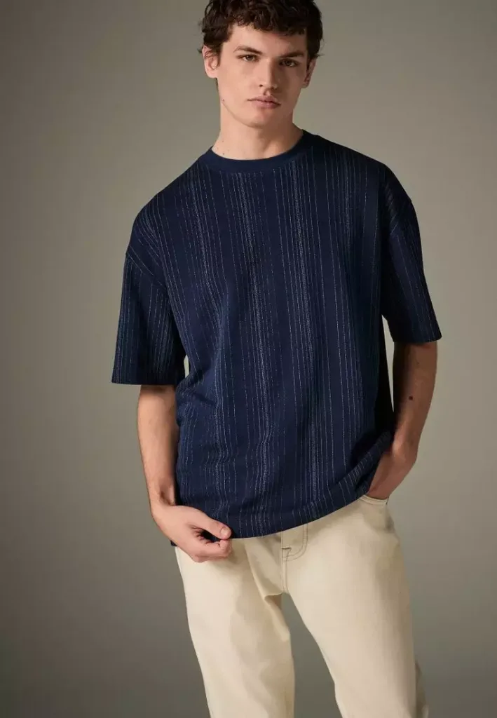 Textured Vertical Stripe T-Shirt