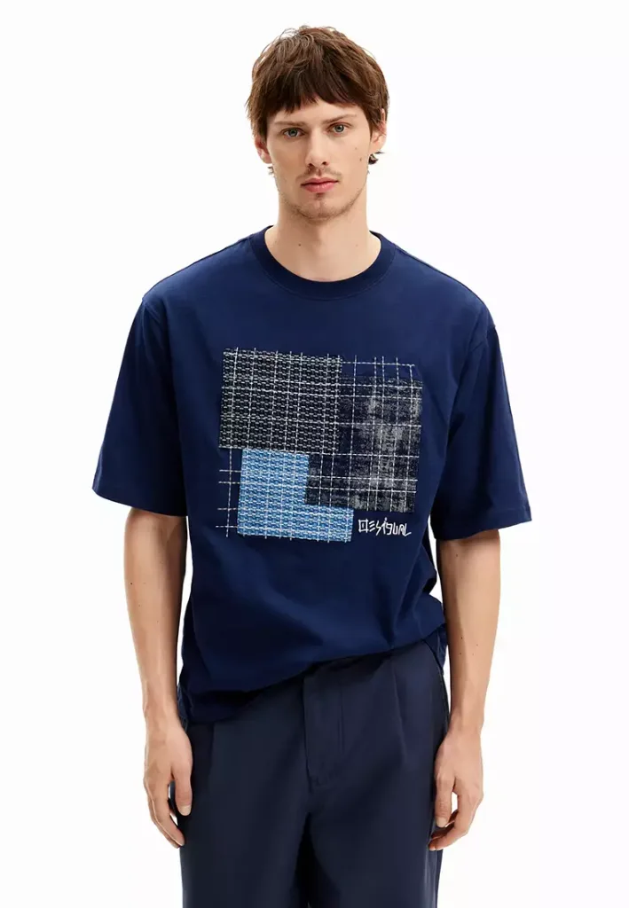 Purchased through A2EShip Ship For Me/ Buy For Me: Desigual Man T-shirt with central patch.