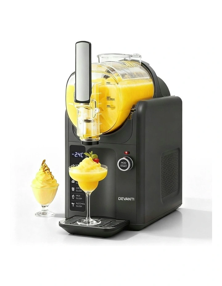 A2ESHIP-DỊCH VỤ MUA HỘ QUỐC TẾ Devanti 5in1 Slushie Machine Ice Cream Maker 2L in Grey