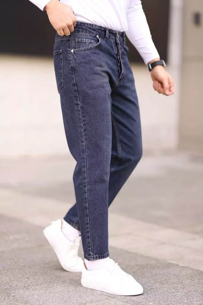 A2ESHIP-DỊCH VỤ MUA HỘ QUỐC TẾ Trendyol Navy Blue 100% Cotton Boyfriend Jeans TMNAW25JE00020