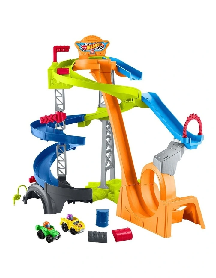 A2ESHIP-DỊCH VỤ MUA HỘ QUỐC TẾ Fisher Price Little People Hot Wheels Spiral Stunt Speedway Toddler Race Track Playset