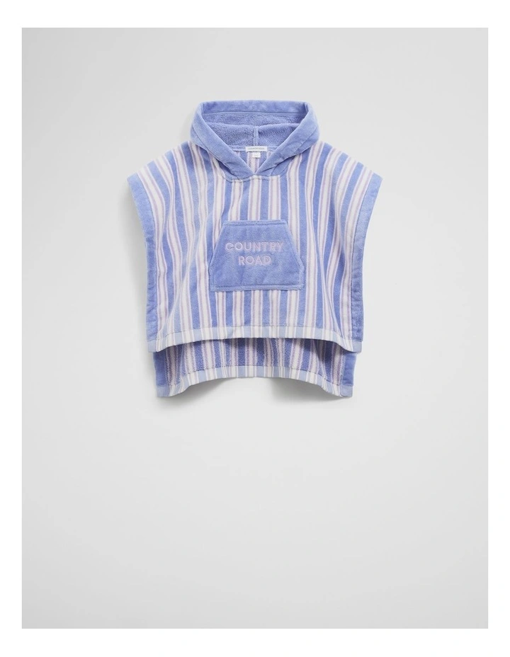 A2ESHIP-DỊCH VỤ MUA HỘ QUỐC TẾ Country Road Australian Cotton Stripe Logo Poncho in Bluebe