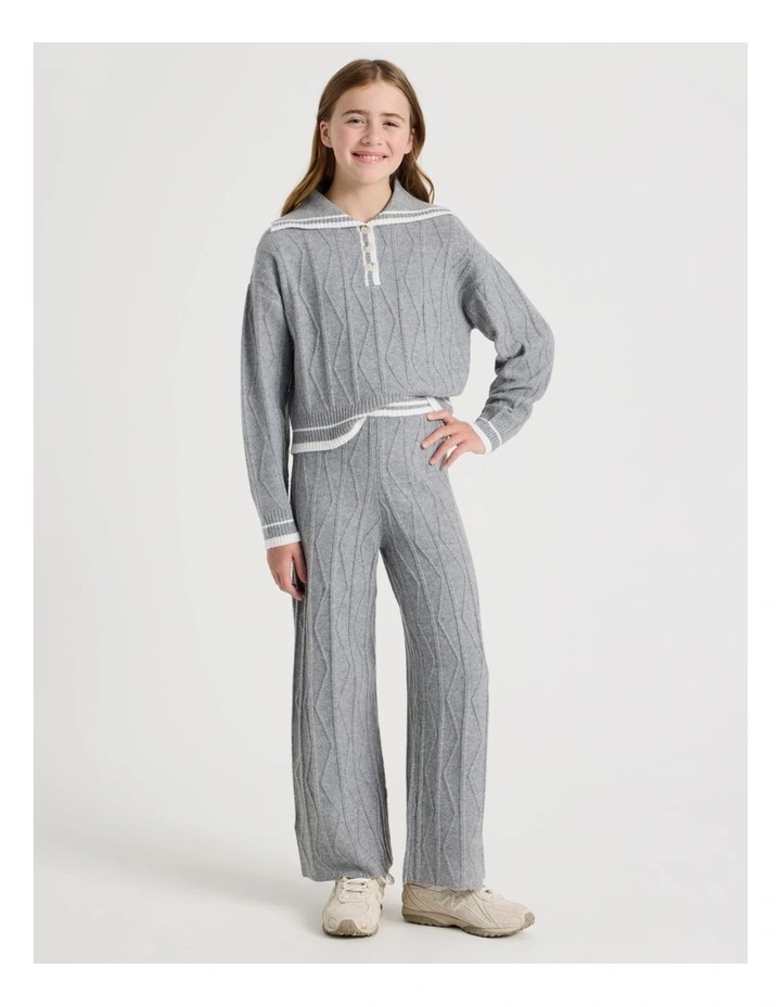 A2ESHIP-DỊCH VỤ MUA HỘ QUỐC TẾ Tilii Knitted Rugby Jumper in Grey Marle